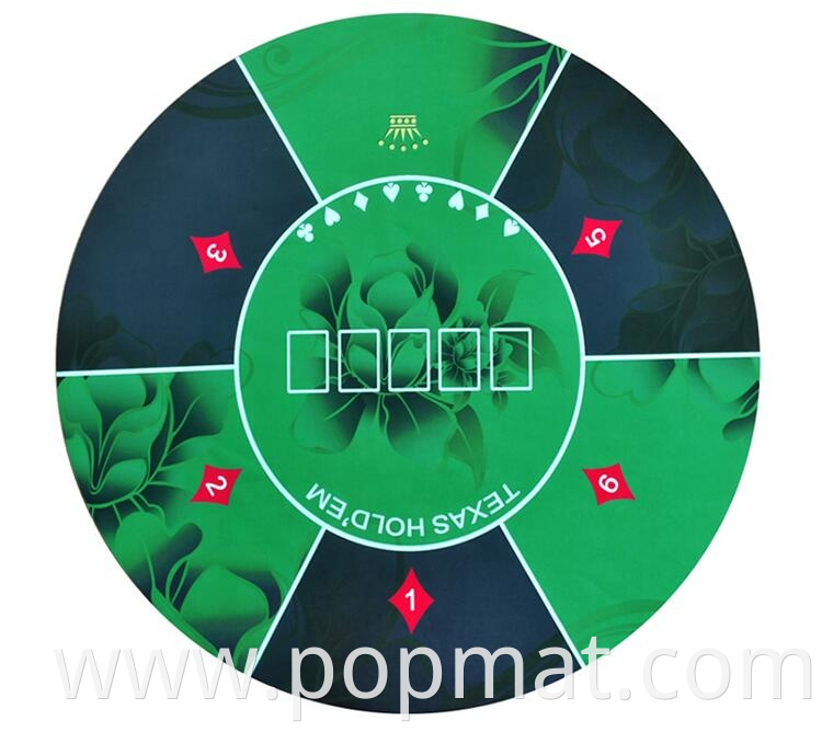 Round Rubber Backed Table Poker Gambling Mat custom printing rubber game mat